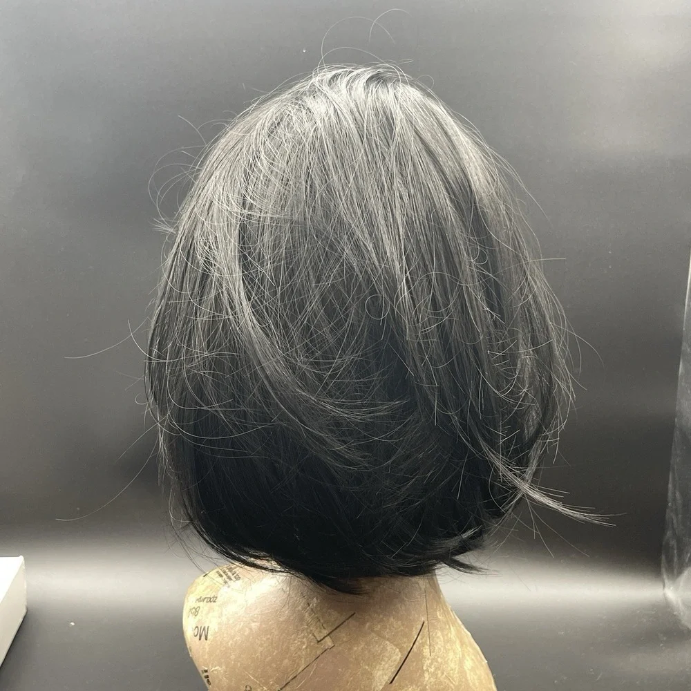 Grammy Wig Short Black Bob‎ Wig Layered Bangs Costume Cosplay Wig